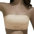thumbnail image 4 of PEASKJP Soutien-Gorge Solide pour Femmes Bretelles Spaghetti Réglables Soutien-Gorge de Sport, Beige 32, 4 of 5