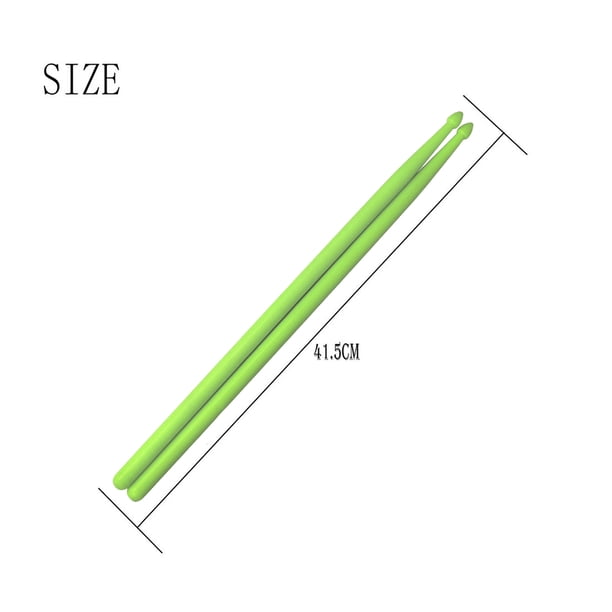 1 par de baquetas de tambor, baquetas de nailon, accesorios profesionales (verde claro) Likrtyny Para Estrenar
