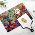 thumbnail image 4 of BaHomeck placemats Set of 4 rectangle Linen Cotton Placemats for Dining Table Washable Heat Resistant,18*12inch,Vibrant Painting Of Colorful Leaves, 4 of 4