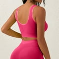 thumbnail image 4 of WTOBBY Women's Y-Back Padded Sports Bra for Low Impact Yoga, Anti-Shock Wireless Comfort with Thin Spaghetti Straps, Seamless Sweat-Wicking Workout Top, No Show Under T-Shirts,Pink M, 4 of 4
