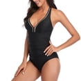 thumbnail image 5 of Sngxgn Women's Swimsuit Sports Tummy Control Cheeky Bathing Suits(Black,S), 5 of 5
