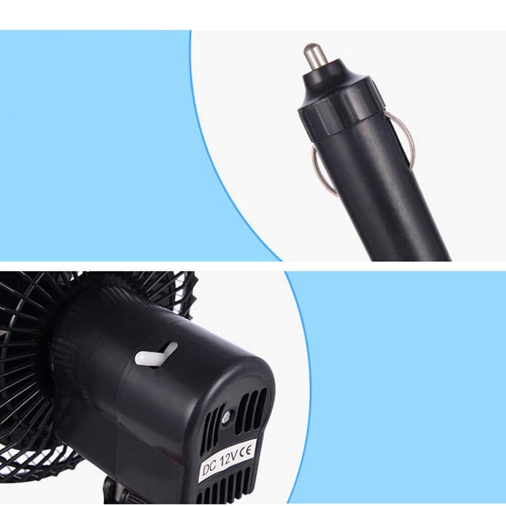 12V Portable Vehicle Auto Car Fan Oscillating Suction Cup 6" Auto Cooling Fan-Suction cup
