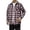 Red, variant on Men Fashion Square Print Lightweight Breathable Long Sleeve Lapel Shirt Purple 4XL
