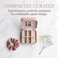 thumbnail image 4 of REGALWOVEN Travel Accessory Box with Mirror, Mini Portable PU Leather Accessory Organizer Case Storage for Girls Nude Pink, 4 of 5