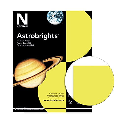 Astrobrights Premium Color Paper, 8-1/2 x 11 Inches, Lift-Off Lemon, 500 Sheets