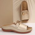 thumbnail image 5 of Slippers for Women,Comfortable Slippers For Everyday Casual Use Open Toe Design On Style Versatile For Relaxed Outfits,Womens Slippers,Gold,7, 5 of 9