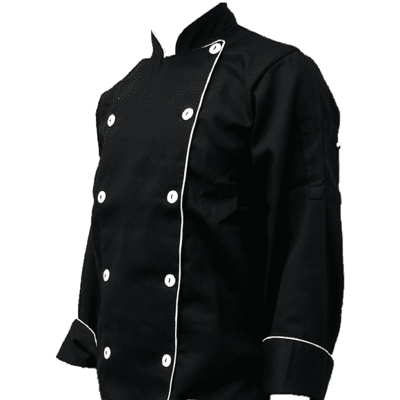 Filipina Chef Top Swiss Chef Caballero Negro Vivos Blancos Talla Mediana