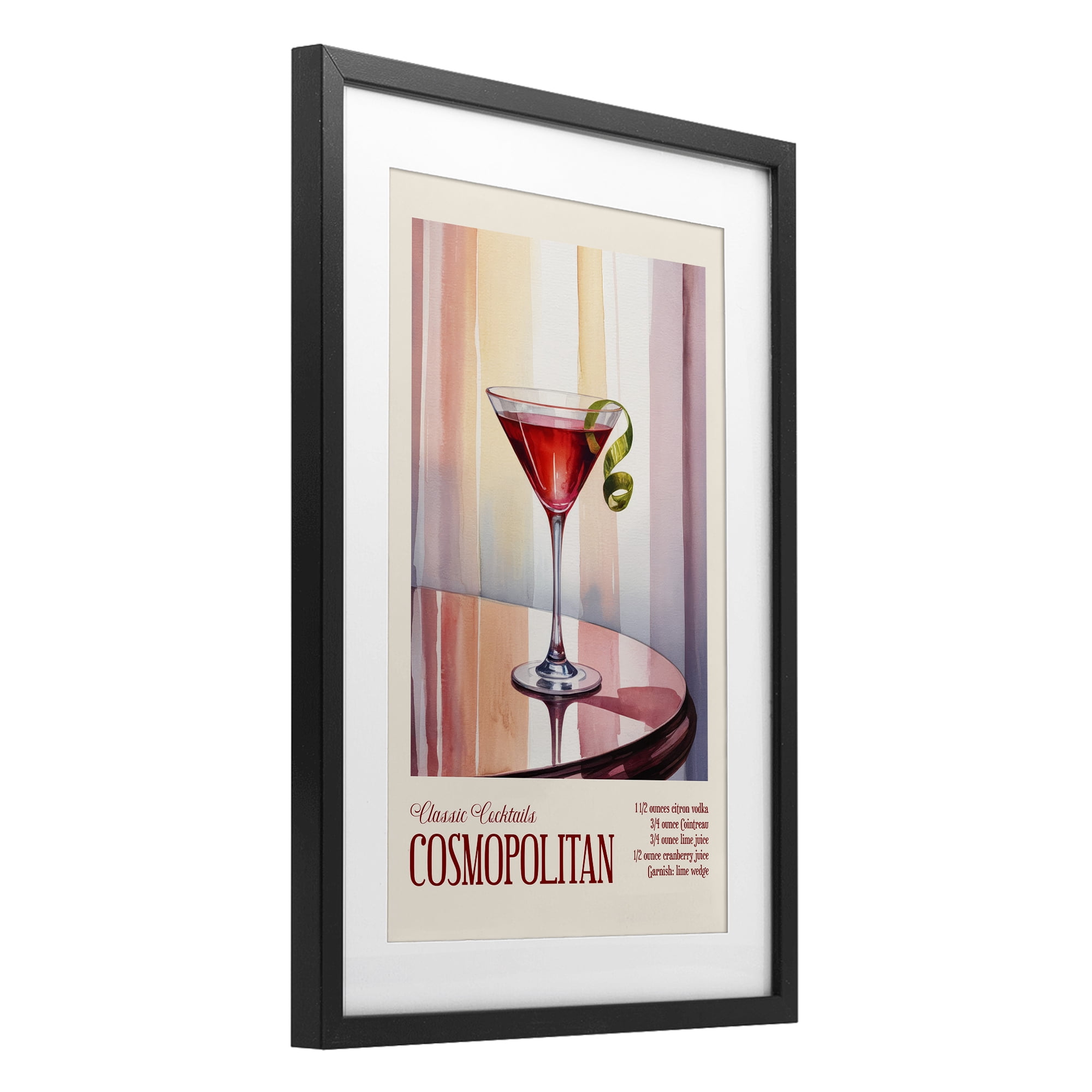 Stupell Industries Cosmopolitan on Reflective Table Black Framed Print Under Glass, design by Andreas Magnusson