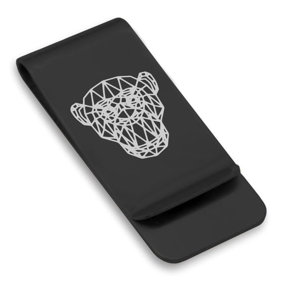 Stainless Steel Geometric Polygon Monkey Animal Classic Slim Money Clip Credit Card Holder