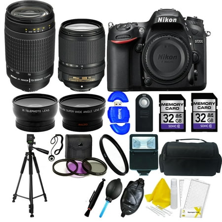 Nikon D7200/D7500 Digital SLR Camera :4 Lens Kit: Nikon 18:140mm VR | 70:300mm |64GB Kit