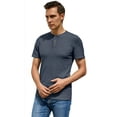 thumbnail image 6 of GIRUNS Men's Short Sleeve Waffle Henley T-Shirt Summer Casual Tee For Men, 6 of 6