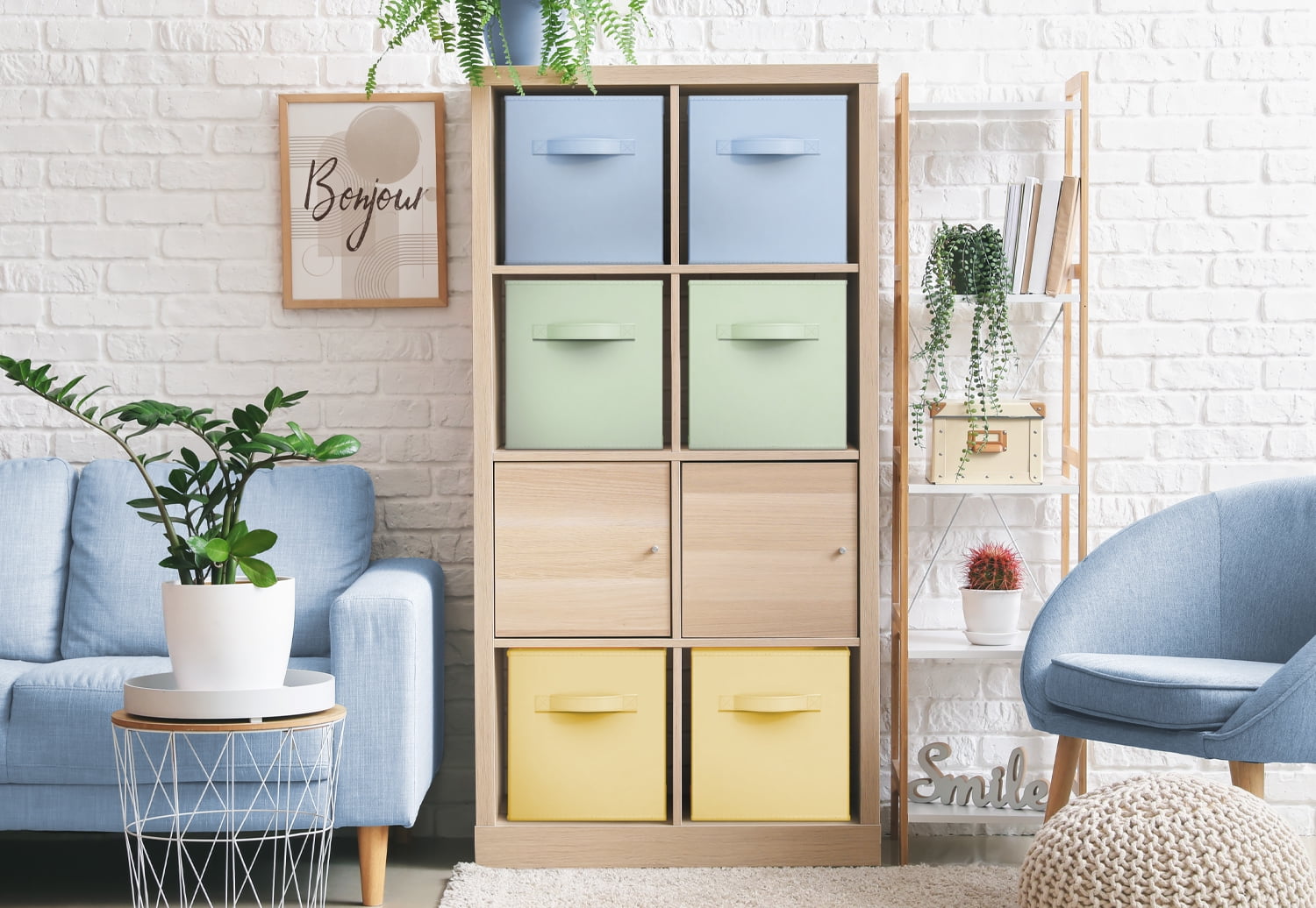 Sorbus Sorbus Foldable Fabric Storage Bin Closet Organizer, Blue Green Yellow, 6 Pack