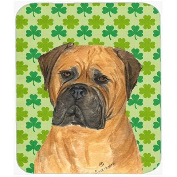 Bullmastiff St. Patricks Day Shamrock Portrait Mouse Pad, Hot Pad Or Trivet