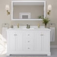 thumbnail image 2 of Wyndham Collection 60" Square Sinks Wood Double Bathroom Vanity in White, 2 of 7