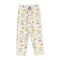 thumbnail image 6 of Uemuo Rabbit And Milk Tea Pattern Women's Wide Leg Palazzo Lounge Pants with Pockets Light Weight Loose Comfy Casual Pajama Pants-, 6 of 9