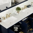 thumbnail image 3 of Eviva Aberdeen 72"W x 22"D Blue Double Sink Bathroom Vanity with White Carrara Quartz Countertop and Undermount Porcelain Sinks, 3 of 10