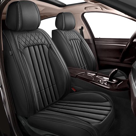 Jiamaoxin Car Seat Covers Fit for Toyota RAV4 2013-2025 Front Set Waterploof Leather Seat Cushion Airbag Compatible(2 Seats,Black)