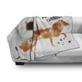 thumbnail image 3 of Coffee Art Soft Flannel Fleece Throw Blanket, Cunning Animal and Human Nature Character Theme Coffee Espresso, Cozy Plush for Indoor and Outdoor Use, 70" x 90", Burnt Sienna Black White, by Ambesonne, 3 of 6