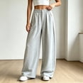 thumbnail image 3 of Gytharion Women's Loose Streetwear Sweatpants Draped Wide Leg Floor Length Joggers with Pockets Solid Color Elastic Waist Pleated Track Pants, 3 of 5