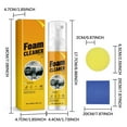 thumbnail image 3 of Car Interior Roof Cleaner Foam | Multi-Surface Stain Remover | Rinse-Free, Grease-Free, No Odor | Protects Against Fading & Cracking | Safe for Fabric, Leather, Plastic | 100ml Cleaner + Towel, 3 of 9