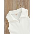 thumbnail image 5 of hirigin Baby Girls 2PCS Pants Suit, Sleeveless Ribbed Plain Lapel Tanks, Plain Short Pants with Waist Belt, Toddler Girls Summer Outfits, 5 of 7