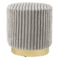 thumbnail image 2 of Furniture of America Vena Modern 16" Upholstered Fabric Round Indoor Stool, Gray and Gold, 2 of 5