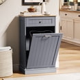 thumbnail image 2 of HARIPUL Single Tilt Out Trash Cabinet for 13 Gallon Waste Bin, Free Standing Kitchen Trash Can Cabinet with Drawers, Blue, 2 of 7