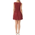 thumbnail image 3 of INSPIRE CHIC Polka Dot Dress for Women's Summer Sleeveless Crew Neck Mini Dress Trendy XS Dark Red, 3 of 5