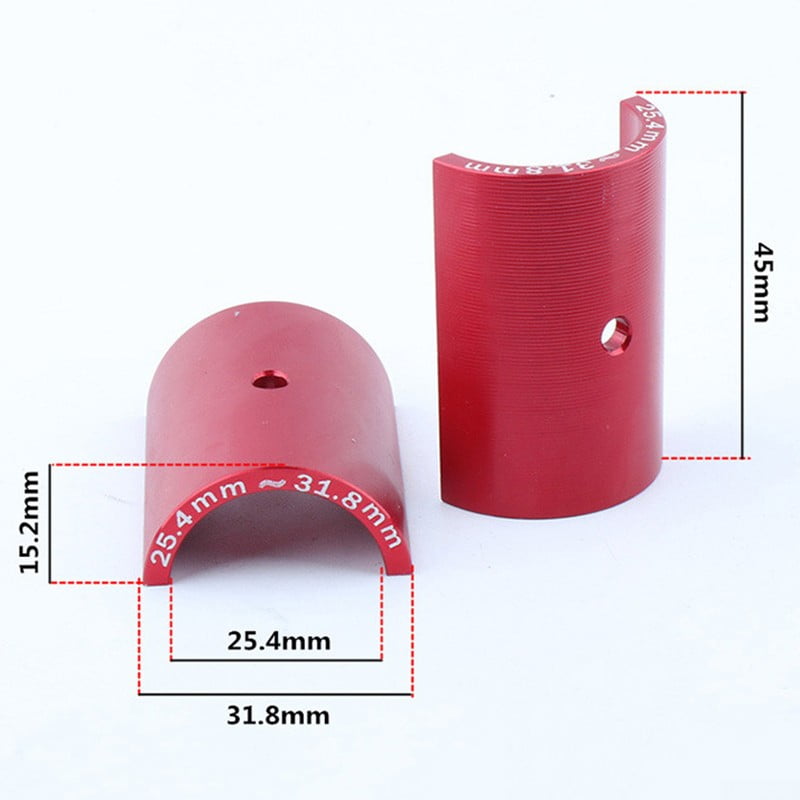 1Pair Bicycle Bike Handlebar Bar Shim Spacer Stem Reducer 25.4mm To 31.8mm Red S