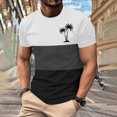 thumbnail image 2 of Mens Casual Pantalones Cortos Cuello Redondo Patchwork Impresión Suéter Blusa de Fitness, Camisetas para Hombre, 2 of 4