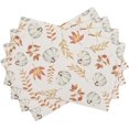 thumbnail image 6 of Fall Placemats Set of 4, 12x18 Inch Orange Pumpkin Maple Leaf Fall Table Mats Autumn Harvest Thanksgiving Decorative Table Placemats for Outdoor Indoor Party Kitchen Dining Table Decoration, 6 of 8