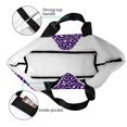 thumbnail image 4 of Balery Purple Leopard Bolsa Tote Estilo Estético con Cremalleras, Bolsa de Hombro, Bolsa de Compras Grande y Plegable, 4 of 8