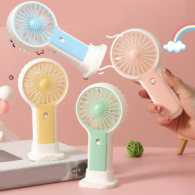 Iumwxz Portable Fan Usb Handheld Fan with Base Vertical Blower Mini Rechargeable and Easy To Store Small Fan Mini Fan Pink Plastic Holiday Deals