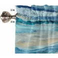 thumbnail image 5 of Coastal Beach Valances for Windows - Navy Blue Kitchen Curtains Valances - Abstract Blue Wave Window Valances Bathroom Window Treatment Modern Ombre Valances Curtains for Living Room Bedroom 54"x18", 5 of 6