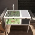 thumbnail image 2 of Pefilos 38" Tortoise Habitat for Indoor and Outdoor, Wooden Tortoise House with Detachable Legs, Reptile Cage for Small Animals, Gray, 2 of 7