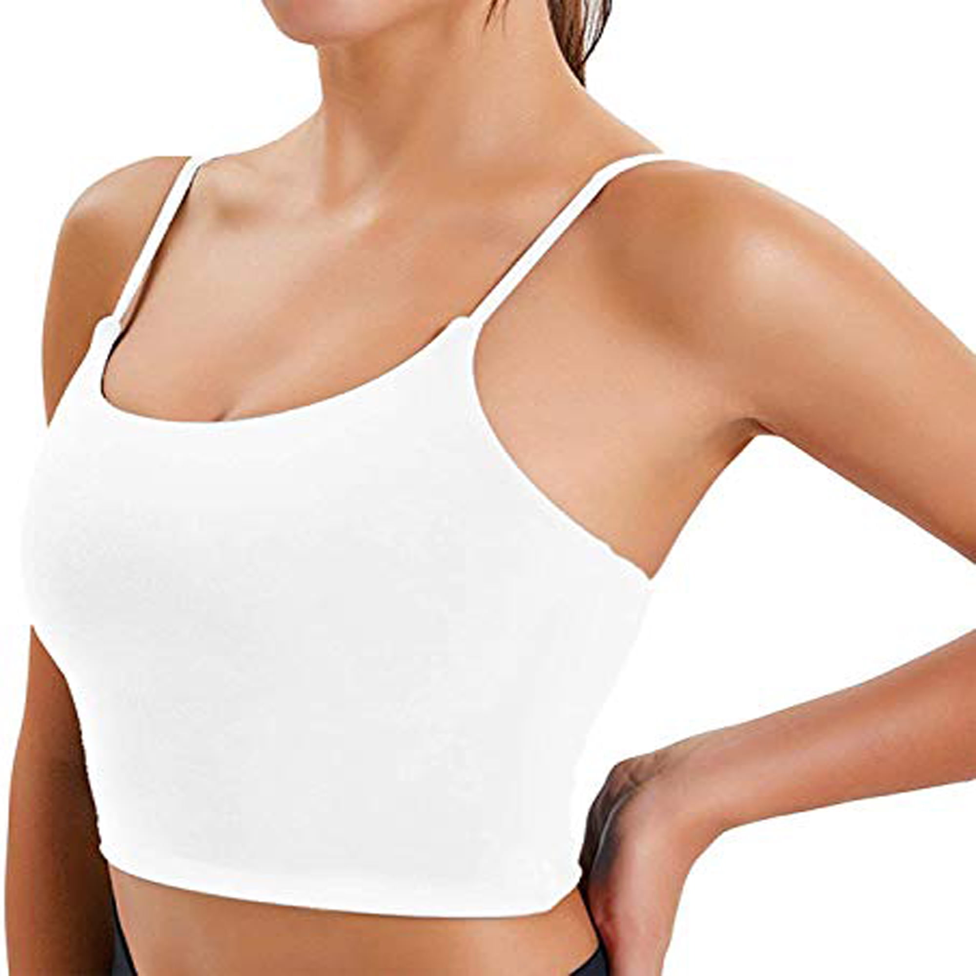 Altiland Padded Cami Sports Bra For Women - Light Support Yoga Cropped Tank