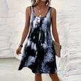 thumbnail image 7 of Hilenly Womens Plus Size Tank Dress Sleeveless Square Neck Pleated Flowy Mini Dress Summer Beach Tie Dye Sundress, 7 of 7
