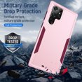 thumbnail image 7 of Nalacover for Galaxy S24 Ultra Case: Dual Layer Protective Heavy Duty Cell Phone Case Shockproof Rugged Bumper Tough Hand Grip - Military Grade Drop Tested for Samsung Galaxy S24 Ultra, Pink+Rose, 7 of 7