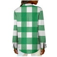 thumbnail image 5 of Lenpel Button down Shirts for Women Plus Size Long Sleeve Curved Hem Plaid Collared Blouses Loose Dressy Casual Tops(Green,4X-Large), 5 of 6