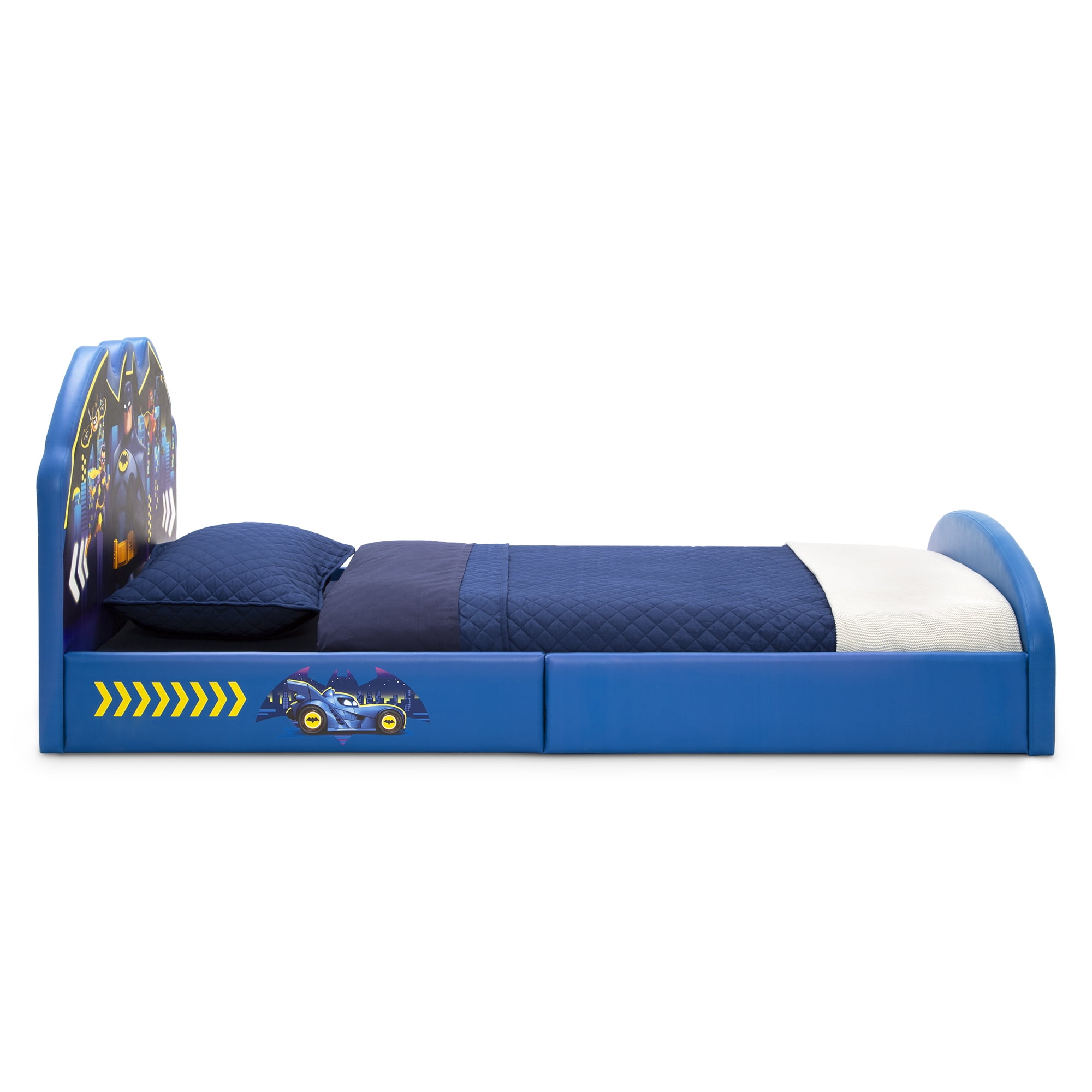 Batman Batwheels Upholstered Twin Bed by Delta Children, Blue