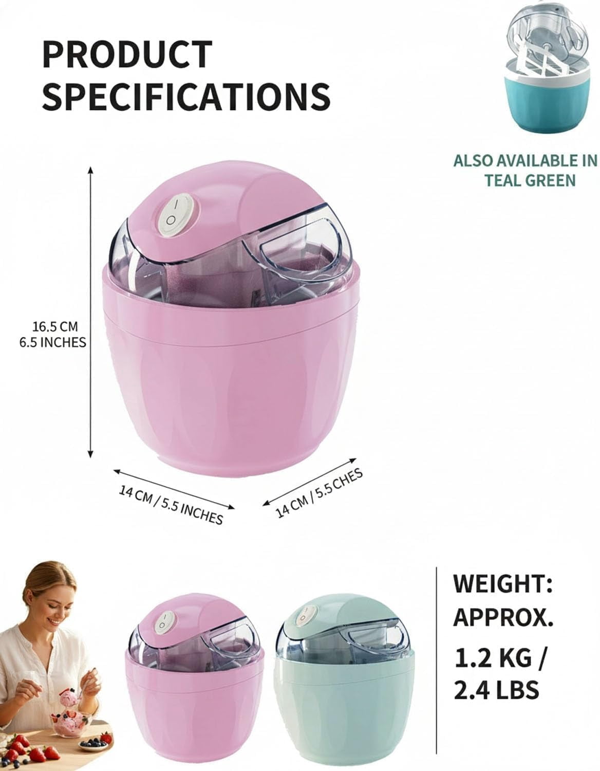 Mini Ice Cream Maker For Home, Ice Cream Maker Freezing Mug,Frozen Yogurt,Personal Compact Ice Cream Maker For Family,Party, Dorms