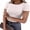 Beige, variant on Womens Short Sleeve Tops Crewneck Ribbed Knit Slim Fit Basic Tee Casual Summer Fitted T Shirt