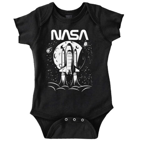 

NASA Worm Logo Moon Space Shuttle Romper Boys or Girls Infant Baby Brisco Brands 6M