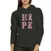 Hope Pink Ribbon Dark Grey Hoody Sweatshirt Breast Cancer Awareness