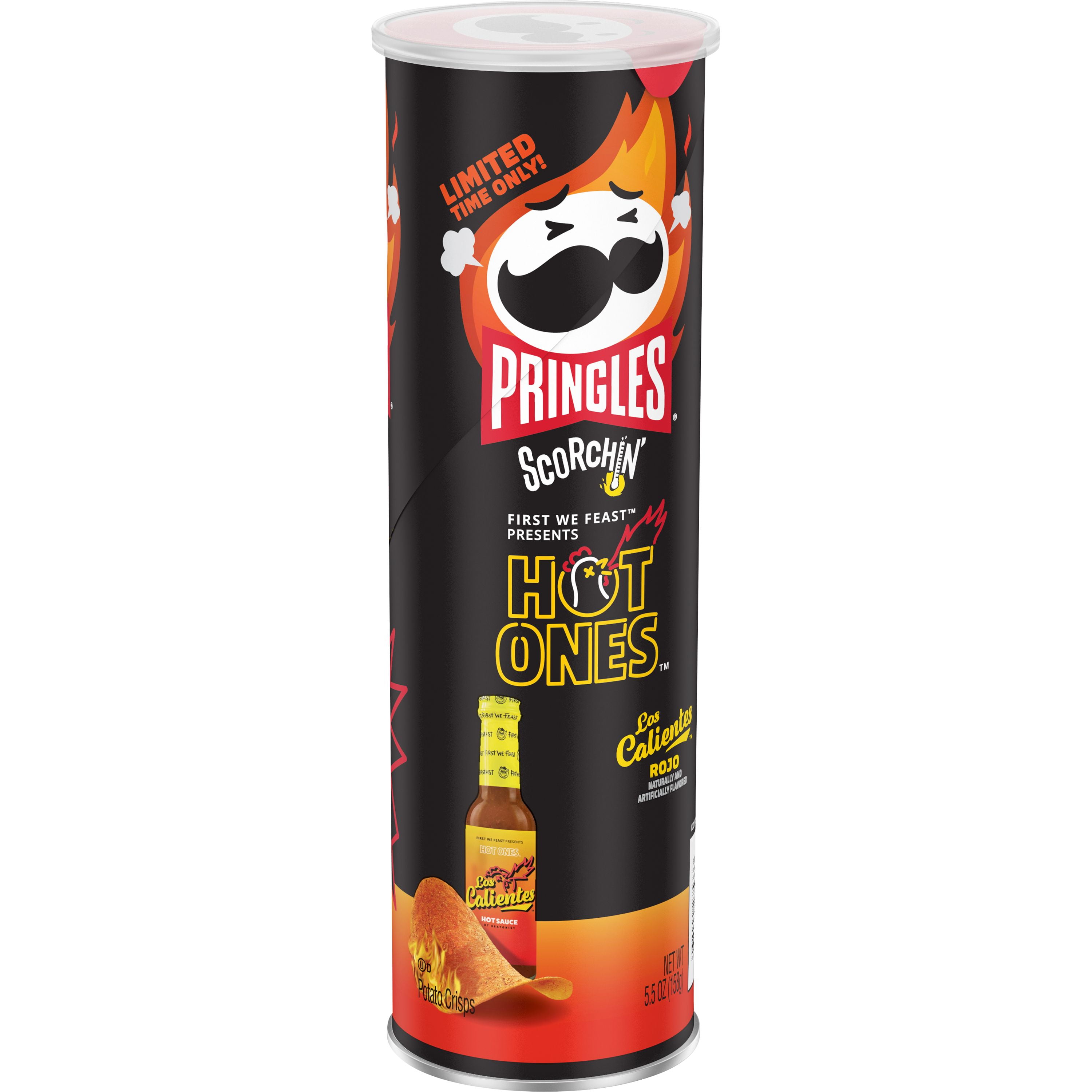 Pringles Potato Crisps Chips, Los Calientes Rojo, 5.5 Oz, Cans ...