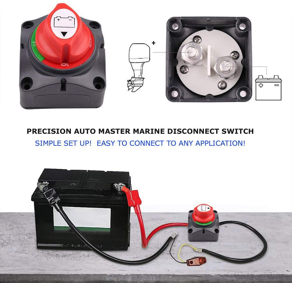 Battery Cut Off Switch，12V 24V 48V Battery Disconnect Switch for Marine Boat RV ATV UTV Vehicles Waterproof Automotive Replacement Battery Shut Off Switch on-Off 