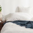 thumbnail image 3 of Luxury 100% Cotton Chenille 4 Pcs Bedding Set - White, 3 of 9