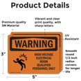 (2 Pack) High Voltage Electrical Room With Symbol OSHA Warning Sign ...