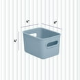 thumbnail image 2 of Superio Small Ribbed Plastic Storage Basket Organizer (4 Pack), Mini Stackable Closet Storage Bin for Home, Shelf, Desk, Pantry Toys, Clothes, Cosmetics, Stationary (Blue, 1.5 Liter), 2 of 6