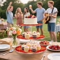 thumbnail image 6 of 3-Tier Acrylic Cupcake Stand Sturdy Dessert Display Cupcake Tower Cupcake Holder for Party Wedding Outdoor Picnic Golden Snowflakes, 6 of 8